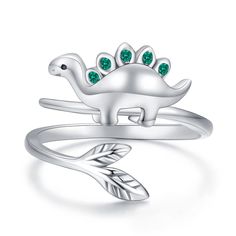 PRICES MAY VARY. Women's Dinosaur Ring: The powerful dinosaur also has a cute side, let our little stegosaurus take you through the Dinosaur world! Sterling Silver Rings for Women: The dinosaur ring is made of 925 sterling silver，Nickel free, lead free,hypoallergenic,suitable for long time wear. Adjustable Ring Size: The girls ring is designed to fit the following sizes: US 7-9.The size can be adjusted by gently squeezing or pulling apart. Dinosaur Jewelry Gift:It is perfect if you are looking f Cute Dinosaur Rings, Dinasour Rings, Adjustable Silver Novelty Ring, Themed Silver Ring Jewelry, Novelty Silver Ring Jewelry, Adjustable Silver Novelty Jewelry, Adjustable Themed Silver Rings, Novelty Dinosaur Print Jewelry Gift, Dinosaur Rings