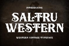 an old western typeface font with the words saltfru western