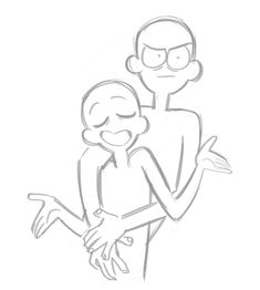 a drawing of a man holding a woman