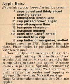 the recipe for apple pie is shown in an old newspaper article about how to make it