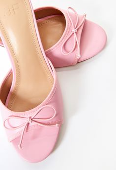 ShoeDazzle Candy Pink female Fashion >> Shoes >> Sandals >> Mule Faux Leather regular Bow Manon Heeled Sandal Light Pink Kitten Heels, Cousin Wedding, Shoe Goals, Pink Kitten Heels, Sorority Rush, Girls Fun, Draping Fashion, Fashion Merchandising, Fashion Shoes Sandals