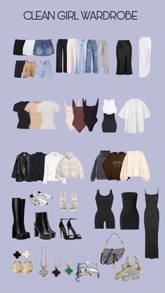 Clean Girl Wardrobe, Cleangirl Outfit, Softgirl Outfits, Outfit Coordination, Capsule Wardrobe Casual, Outfit Boards, Minimalist Outfits, Fashion Capsule Wardrobe, Fall Attire