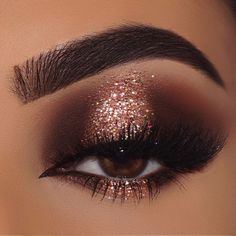 Halo Eyeshadow, Halo Eye Makeup, Gold Makeup Looks, Eye Makeup Images, Eyeshadow Ideas, Wedding Eye Makeup, New Year's Makeup, Wedding Makeup For Brown Eyes, Prom Eye Makeup