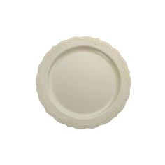 an empty white plate on a white background