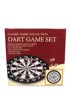 the dart game set is in its box