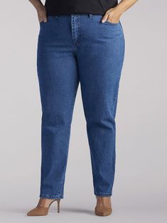 Women's Relaxed Fit Side Elastic (Plus) Jeans | Lee® Women’s Relaxed Fit Jeans, Relaxed Fit Ankle-length Jeans With Pockets, Lee Jeans Women, Cheap Pull-on Relaxed Fit Jeans, Blue Relaxed Fit Ankle-length Jeans, Plus Jeans, Elastic Jeans, Overalls Men, Mens Denim Shorts