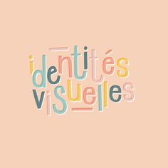 the words'identies visuales'written in multicolored letters on a pink background