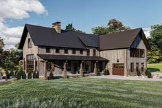 this is an artist's rendering of a country house with two story and covered porches