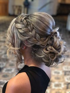 Bride Wedding Hair Updo With Braid, Western Hair Styles For Wedding, Wedding Nail For Bridesmaid, Bridesmaid Hairstyles Thick Hair Updo, Bridal Updo For Long Hair, Long Hair Pageant Styles, Brides Hairstyles Updo, Wedding Updo For Bride, 2 Braids Updo