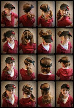 Visor Short Hair, Hairstyles For Visors Hats, Hairstyles With Visors For Work, Hat Hair Ideas, Pixie Cut Round Face, Denim Hair, Work Hair, Softball Hairstyles