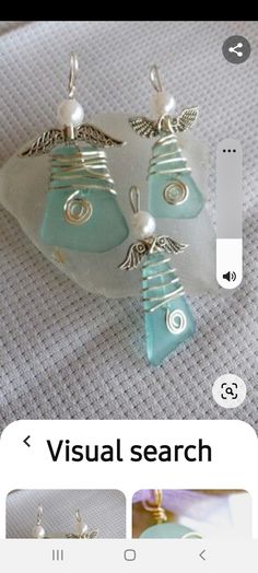 an image of some jewelry on a cell phone with the text visual search below it