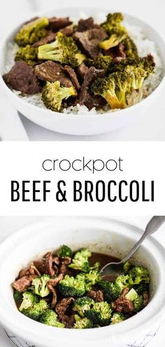 two bowls filled with beef and broccoli