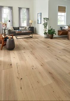 a living room filled with lots of furniture and wood flooring on top of hard wood floors