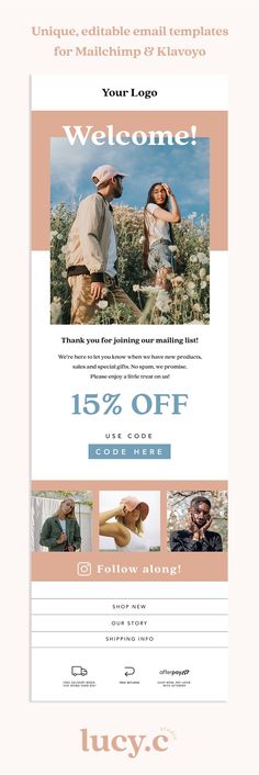 an email postcard for a clothing store