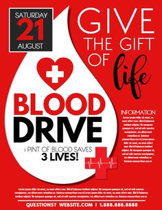 a poster for the give - in event with an image of a heart and cross on it