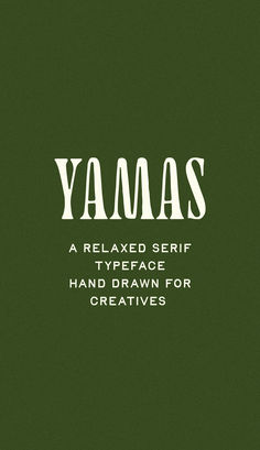 the words yamas are written in white on a green background