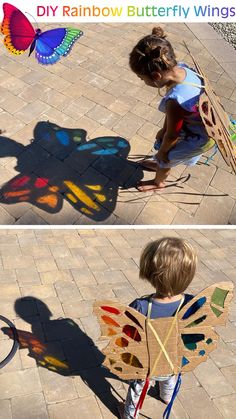 Diy Rainbow, Beach Ideas, Kids Beach, Rainbow Butterfly, Beach Hacks, Crafty Kids, Toddler Learning Activities, Toddler Fun, Butterfly Wing