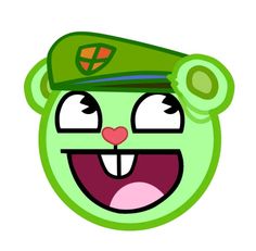 a green teddy bear with a hat on top of it's head and eyes