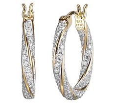 Whether you're going for a classic or modern look, add a touch of sparkle to your outfit with these inside-outside hoop earrings. Hoop Earrings With Diamond Accents And Cubic Zirconia, Silver Glamorous Hoop Earrings With Diamond Accents, Glamorous Metal Hoop Earrings With Rhinestones, Silver Metal Hoop Earrings With Rhinestones, Glamorous Crystal Rhinestone Hoop Earrings, Sparkle Earrings, Diamond Hoop Earrings, I Love Jewelry, Business Casual Outfits