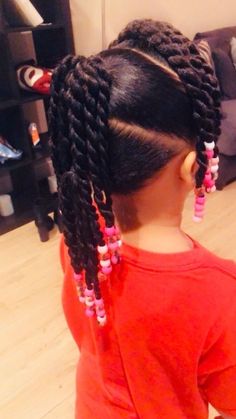 Christmas Hairstyles For Kids Black, Mixed Kids Hairstyles, Daughter Hairstyles, Toddler Braided Hairstyles, Black Kids Braids Hairstyles, Cute Toddler Hairstyles, Hair Accessories Bun, Kid Hairstyles, Beads Hair