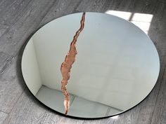 Copper Bathroom Mirror, Copper Mirror, Copper Bathroom, Circle Mirror, Frameless Mirror, Copper Material, Round Mirror, Mirror Designs, Antique Mirror