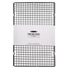 the cooling rack is made from metal wire and has a grid pattern on it,