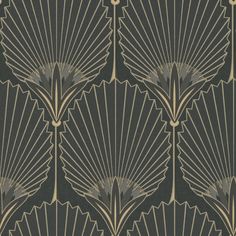 an art deco style wallpaper with fan design