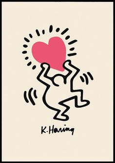 a drawing of a person holding a heart with the words k - hoang on it