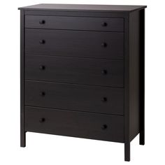 a black dresser with five drawers on top