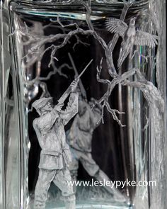 Hand engraved crystal whisky decanter, game bird shoot by LesleyPykeGlass on Etsy Glass Laser Engraving, Whiskey Glass Etching Ideas, Glass Etching Gifts, Engraved Decanter, Etched Glass Windows, Engraved Whiskey Glasses, Engraved Whiskey Bottle, Whisky Decanter