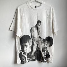 Rare H&M New With Tags Shirt In Collaboration With Justin Bieber. This Line Was Quickly Pulled From Circulation After Justin Bieber Went To His Social Media And Said H&M Did Not Get His Approval For The Merch. Very Few Of These Made It Out Into The Public, This Making This Shirt Rare. Couldn’t Find Any Other Listings For The Same Shirt Or Line. This Shirt Is New With Tags, But Has A Tiny Pink Mark On The Back Of The Left Sleeve. Will Probably Wash Out. Size S - Very Oversized Fit 100% Cotton Justin Bieber Merch, Justin Bieber Shirt, Justin Bieber Shirts, The Public, Justin Bieber, Made It, Oversized Fits, Dream Closet, H&m