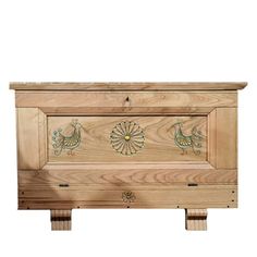 This singular chestnut chest of exquisite rustic inspiration is marked by a traditionally Sardinian design. Precious family belongings and the trousseau were once collected in the chest, equipped with a classic key lock and here adorned with colorful etchings of lapwings and rosettes, symbols of fecundity and prosperity. A delicate beeswax finish seals the design. Rustic Inspiration, Unique Objects, Visual Search, Slouch Socks, Chip Carving, Wood Carver, Woodworking Workshop, Key Lock, Casegoods