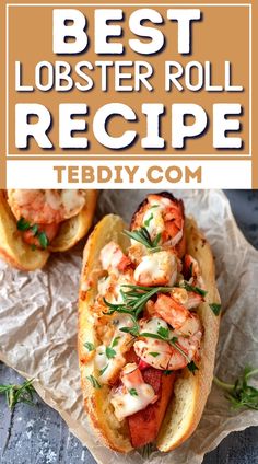 the best lobster roll recipe with text overlay