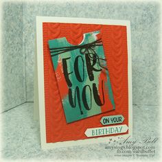 a handmade birthday card with the words for you on it and an orange background