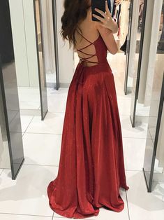 Women's Dresses Sling Deep V Neck Bare Back Slim Dress Vestidos Color Vino, Cocktail Pattern, Bare Back Dress, Royal Blue Prom Dresses, Princess Sleeves, Custom Prom Dress, Prom Dresses With Pockets, Maxi Dress Outfit, Sequin Prom Dress