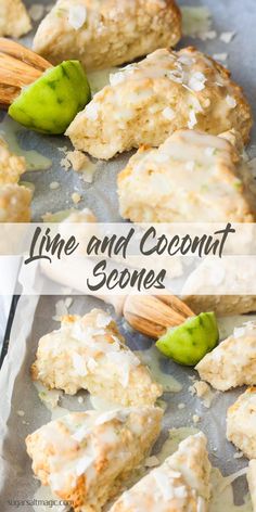 some scones with almonds and coconut on top