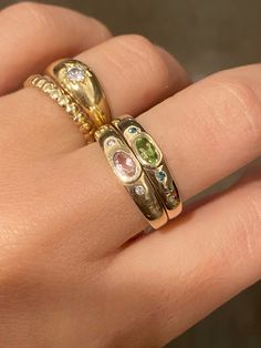 Duo Dot Bezel Ring by 23carat Dr Shoes, Dot Ring, Morganite Diamond, Bezel Ring, Dope Jewelry, Stacked Jewelry, Classy Jewelry, Jewelry Lookbook, Funky Jewelry