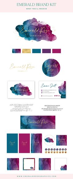 Watercolour Logo, Ink Logo, Logo Design Business, Logo Beauty, Color Schemes Colour Palettes, Beauty Logo Design, Branding Package, Watercolor Logo, Brand Kit