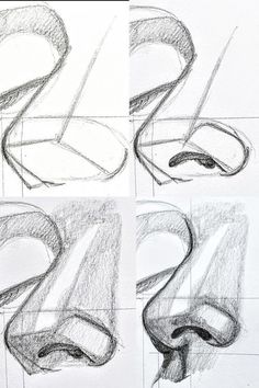 four different stages of drawing a toilet seat