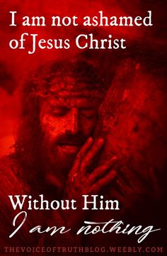 a poster with the words, i am not shamed of jesus christ without him can nothing