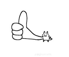 a drawing of a hand giving the thumbs up sign