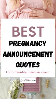 the words best pregnancy announcement quotes for a beautiful announcement with flowers and baby's breath