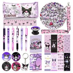 the contents of a hello kitty stationery set