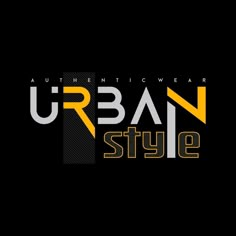 the urban style logo is shown in black and yellow colors, with an orange stripe