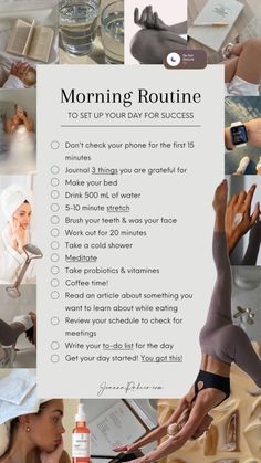 Girly Advice, Morning Routines List, Motivasi Diet, Studera Motivation, Healthy Morning Routine, Vie Motivation, Healthy Lifestyle Inspiration