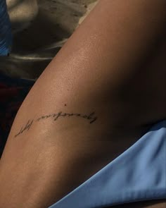 a woman's leg with the word my happiness written on it