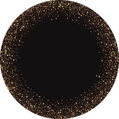 a black plate with gold glitter on it