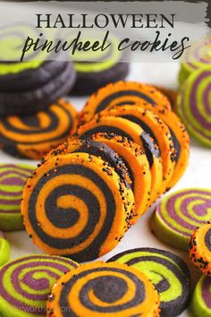 halloween pinwheel cookies with sprinkles on top