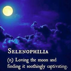 a full moon with the words selenophila on it and clouds in the background