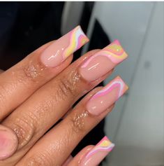 Summer Nails Black Women, Acrylic Nail Designs Coffin, Girly Acrylic Nails, French Acrylic Nails, Classy Acrylic Nails, Short Square Acrylic Nails